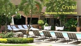  Presentation with chairs - Theme consisting of tropical-resort-poolside-with-deck background and a tawny brown colored foreground