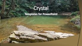  Presentation with river forest village school - Slide deck featuring tropical river with green lush background and a  colored foreground