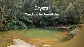  Presentation with tropical forest - Audience pleasing presentation design consisting of tropical river with green lush backdrop and a dark gray colored foreground