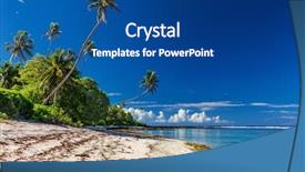  Presentation with samoa - Cool new slide deck with tropical samoa beach with palm backdrop and a ocean colored foreground