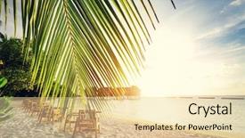  Presentation with holiday destination - PPT layouts having tropical sandy beach on maldives background and a  colored foreground