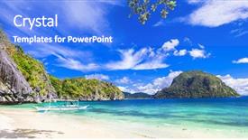 Presentation with philippine traditional - Beautiful slide set featuring tropical scenery of palawan philippines backdrop and a cobalt blue colored foreground
