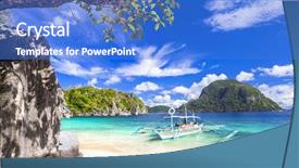  Presentation with philippine traditional - Cool new presentation theme with tropical scenery of palawan philippines backdrop and a teal colored foreground