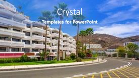  Presentation with puerto rico - Slide set having tropical-scenery-of-the-puerto background and a teal colored foreground