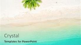  Presentation with palm beach - Slides consisting of tropical-sea-and-beautiful-beach background and a seafoam green colored foreground