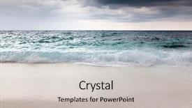  Presentation with stormy sea - Slide deck featuring tropical sea on a storm background and a light gray colored foreground