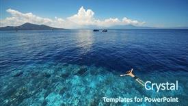  Presentation with clear cut - Cool new slides with tropical sea over coral reef backdrop and a ocean colored foreground