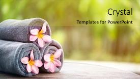  Presentation with spa - Presentation consisting of tropical spa beautiful fresh pink background and a yellow colored foreground