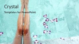  Presentation with tropical flowers - Cool new theme with flowers in luxury hotel backdrop and a cool aqua colored foreground