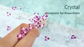 Presentation with tropical flowers - PPT layouts enhanced with girl relaxing in tropical spa pool decorated with flowers in luxury hotel photo of female slim legs closeup background and a sky blue colored foreground