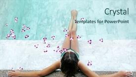  Presentation with tropical flowers - Slide deck consisting of flowers in luxury hotel background and a cool aqua colored foreground