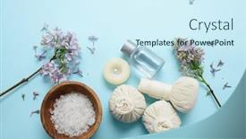  Presentation with blue spa - Colorful slides enhanced with tropical spa setting on blue background backdrop and a cool aqua colored foreground