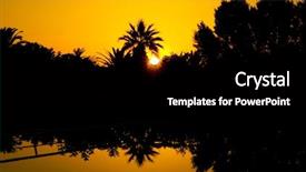  Presentation with hotels - Audience pleasing PPT theme consisting of tropical sunset at the hotels backdrop and a  colored foreground