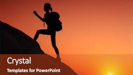  Presentation with terrain rugby - Amazing presentation having tropical sunset cross silhouette - hiker with backpack crossing rocky backdrop and a crimson colored foreground