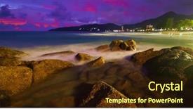  Presentation with tropical beach sunset - Beautiful PPT layouts featuring tropical sunset karon beach phuket island kingdom thailand backdrop and a wine colored foreground