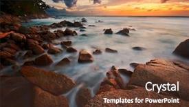  Presentation with tropical beach sunset - Beautiful presentation theme featuring tropical sunset karon beach phuket island kingdom thailand backdrop and a tawny brown colored foreground