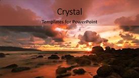  Presentation with rocks - Slide deck consisting of tropical sunset on the rocks background and a  colored foreground