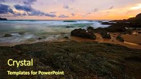  Presentation with tropical beach sunset - Colorful slide set enhanced with tropical sunset surin beach phuket island kingdom thailand backdrop and a wine colored foreground