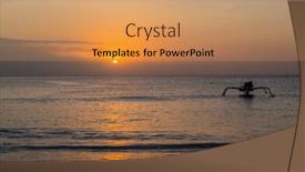  Presentation with tropical beach sunset - PPT theme featuring tropical-sunset-with-a-typical background and a coral colored foreground