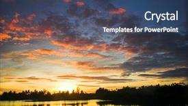  Presentation with pasig river - Colorful PPT theme enhanced with tropical sunset with big river backdrop and a ocean colored foreground