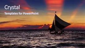  Presentation with boracay - Cool new PPT layouts with tropical sunset with sailboat boracay philippines backdrop and a navy blue colored foreground