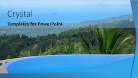  Presentation with swimming pool - Theme with tropical-swimming-pool and a light blue colored foreground