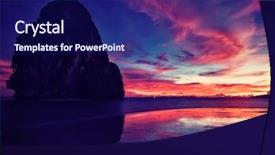  Presentation with krabi - Presentation design consisting of tropical vacation holidays sunset background and a navy blue colored foreground