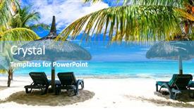  Presentation with turquoise - Beautiful presentation theme featuring tropical vacations - turquoise sea backdrop and a teal colored foreground