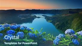 Presentation with europe - Colorful slide set enhanced with tropical volcano - landscapes of sete cidades sao backdrop and a  colored foreground