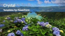  Presentation with landscape delight - Amazing slide set having tropical volcano - sete cidades landscape sao miguel backdrop and a teal colored foreground