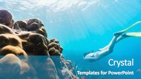  Presentation with clear water - Cool new presentation design with tropical water at coral reef backdrop and a  colored foreground