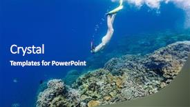 Presentation with clear water - PPT theme with tropical water at coral reef background and a  colored foreground