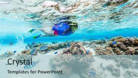  Presentation with clear water - Presentation theme featuring tropical water at coral reef background and a light blue colored foreground