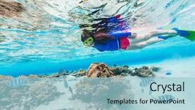  Presentation with clear water - Slides with tropical water at coral reef background and a light blue colored foreground