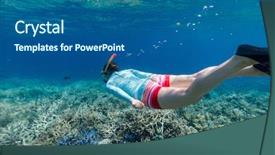  Presentation with clear water - Beautiful PPT theme featuring tropical water at coral reef backdrop and a  colored foreground