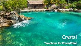  Presentation with vetiver system waste water treatment - Presentation design featuring tropical water at the jungle background and a teal colored foreground