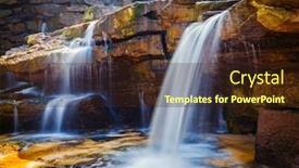  Presentation with waterfall - Beautiful presentation featuring tropical waterfall popokvil waterfall bokor national park cambodia backdrop and a wine colored foreground