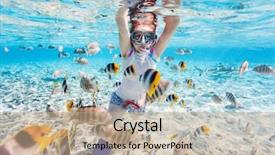  Presentation with clear - Amazing presentation design having tropical waters among colorful fish backdrop and a coral colored foreground