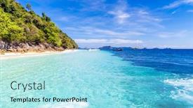  Presentation with white sand - Audience pleasing slides consisting of tropical white sand beach at snoekel point from speed boat at andaman sea indian ocean myanmar and thailand backdrop and a arctic colored foreground
