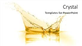  Presentation with orange life buoy splash water - PPT layouts with tropics oil - orange juice splash isolated background and a white colored foreground