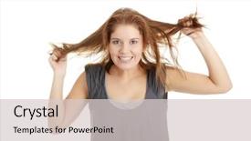  Presentation with adolescent trouble - Audience pleasing slide deck consisting of trouble woman isolated on white backdrop and a lemonade colored foreground