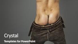  Presentation with leather - PPT layouts enhanced with trousers - image of a naked ass background and a dark gray colored foreground