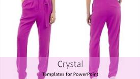  Presentation with trousers - Audience pleasing theme consisting of trousers-on-the-model-isolated backdrop and a lilac colored foreground