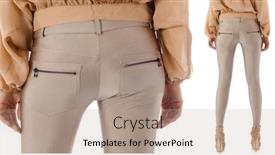  Presentation with trousers - Beautiful slides featuring trousers-on-the-model-isolated backdrop and a coral colored foreground