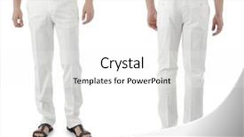  Presentation with trousers - Slide set featuring trousers on the model isolated background and a white colored foreground