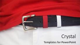  Presentation with trousers - Audience pleasing presentation design consisting of trousers with brown leather belt backdrop and a white colored foreground