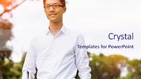  Presentation with successful - PPT layouts enhanced with trouver un emploi - young happy and successful businessman background and a sky blue colored foreground