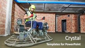  Presentation with flooring - Amazing slide deck having trowel - concrete flooring using ride-on power backdrop and a gray colored foreground