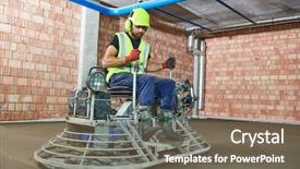  Presentation with flooring - Audience pleasing slide set consisting of trowel - concrete flooring using ride-on power backdrop and a coral colored foreground