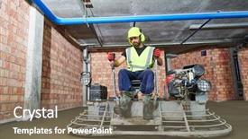  Presentation with flooring - Audience pleasing presentation theme consisting of trowel - concrete flooring using ride-on power backdrop and a violet colored foreground